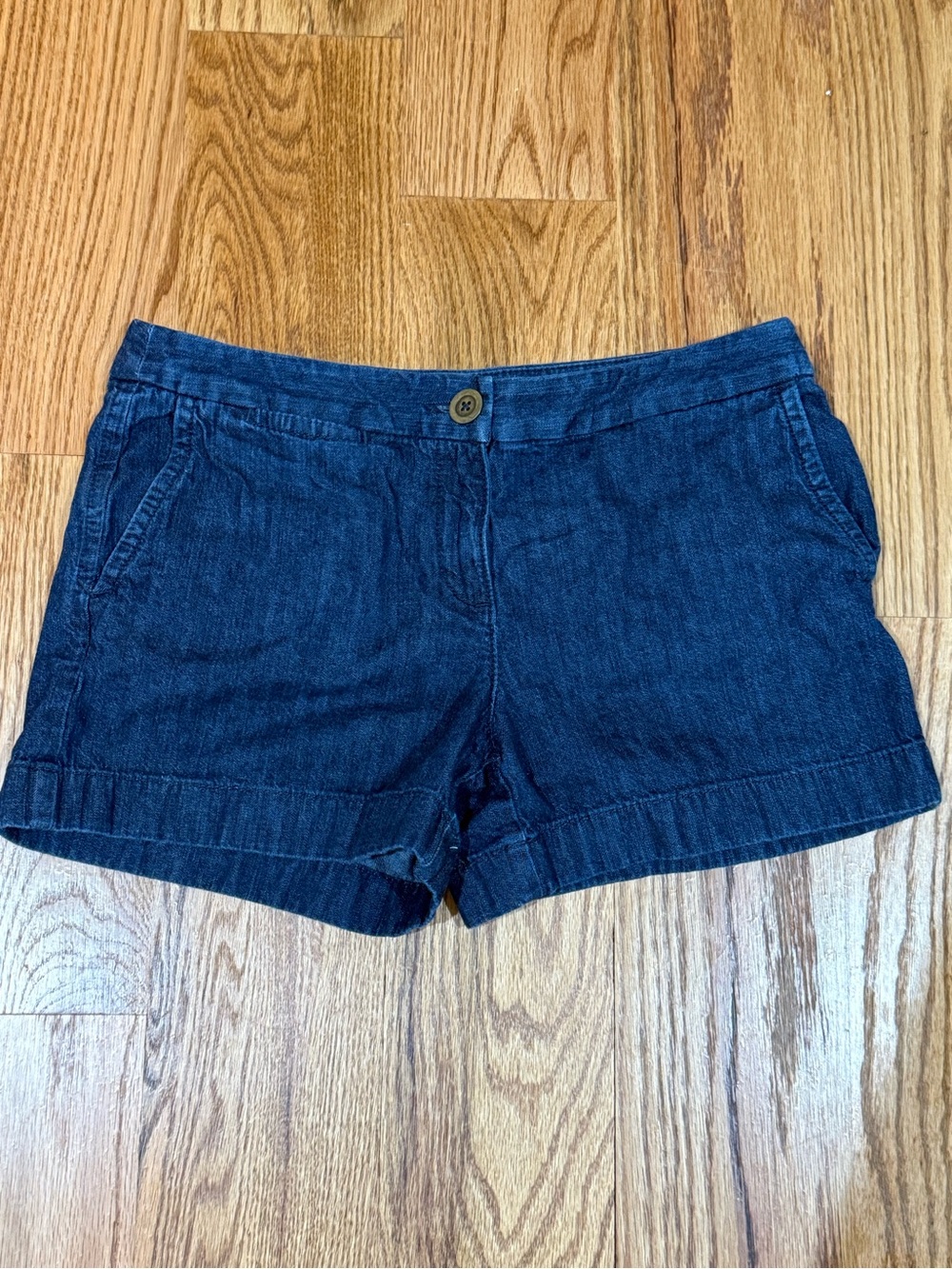 LOFT Dark Blue Denim Shorts with Front Pockets